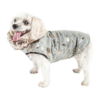 Pet Life ® Luxe 'Gold-Wagger' Gold-Leaf Designer Fur Dog Jacket Coat