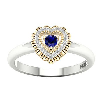 Womens Genuine Blue Sapphire 10K Gold & Sterling Silver Ring