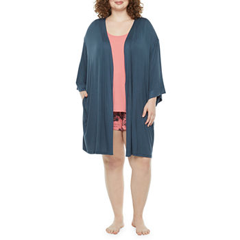 Ambrielle Essential Robe with Mix and Match Tank and Shorts Plus