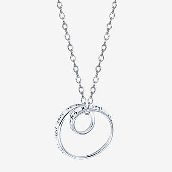 Footnotes Friend Sterling Silver 16 Inch Cable Round Pendant Necklace