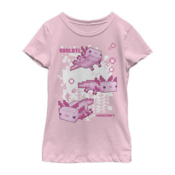 Little & Big Girls Crew Neck Minecraft Short Sleeve Graphic T-Shirt