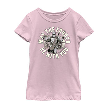Little & Big Girls Crew Neck Star Wars Short Sleeve Graphic T-Shirt
