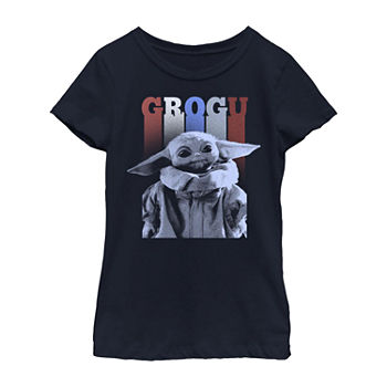 The Child Little & Big Girls Crew Neck Star Wars Short Sleeve Graphic T-Shirt