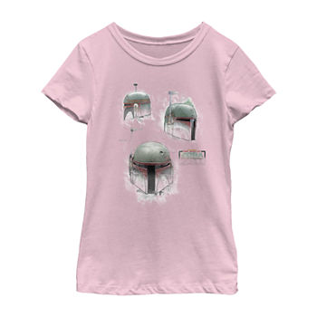 Boba Fett Little & Big Girls Crew Neck Star Wars Short Sleeve Graphic T-Shirt
