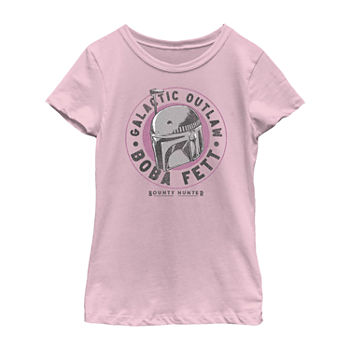 Boba Fett Little & Big Girls Crew Neck Star Wars Short Sleeve Graphic T-Shirt