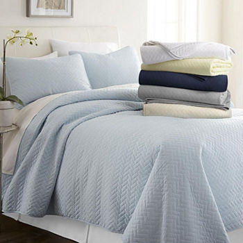 Casual Comfort Premium Ultra Soft Herring Pattern Quilted Coverlet Set