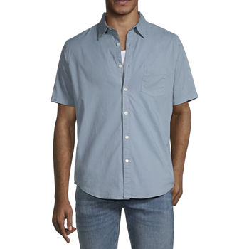 Arizona Mens Regular Fit Short Sleeve Button-Down Shirt