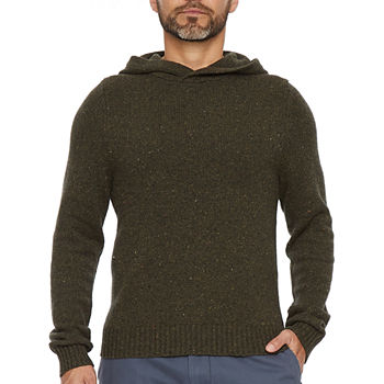 mutual weave Mens Hooded Long Sleeve Pullover Sweater