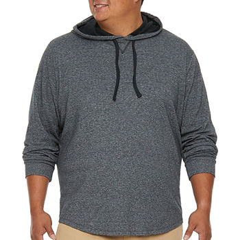 mutual weave Big and Tall Mens Hooded Long Sleeve T-Shirt