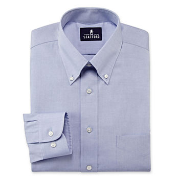 Stafford Mens Wrinkle Free Button Down Collar Oxford Dress Shirt