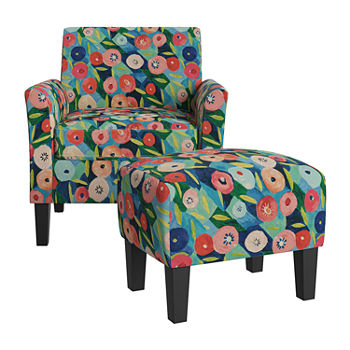 Handy Living Maritza Chair + Ottoman Set