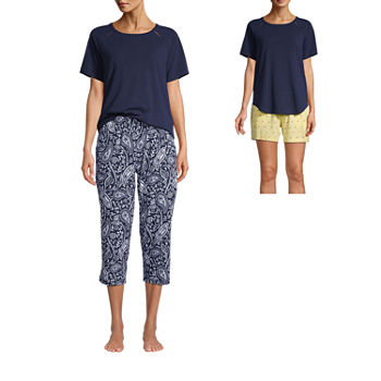 Liz Claiborne Womens 3-pc. Short and Pant Pajama Set