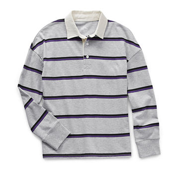 Thereabouts Little & Big Boys Point Collar Long Sleeve Rugby Shirt