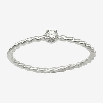 Itsy Bitsy Cubic Zirconia Sterling Silver Band