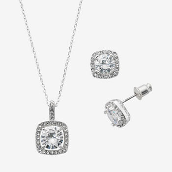 Sparkle Allure Light Up Box 2-pc. Cubic Zirconia Pure Silver Over Brass Jewelry Set