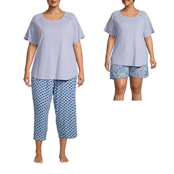 Liz Claiborne Womens Plus 3-pc. Short and Pant Pajama Set