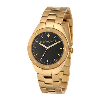 Personalized Dial Mens Gold-Tone Stainless Steel Watch