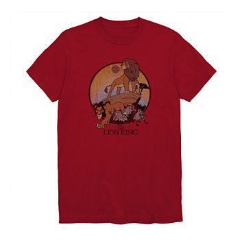 Lion King Sunset Mens Crew Neck Short Sleeve Regular Fit The Lion King Graphic T-Shirt