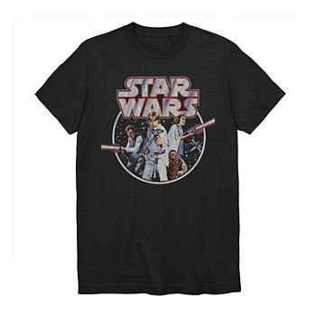 Mens Crew Neck Short Sleeve Regular Fit Star Wars Graphic T-Shirt
