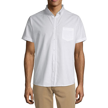 IZOD Young Mens Short Sleeve Button-Front Shirt