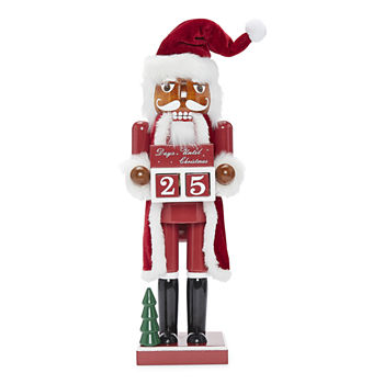 North Pole Trading Co. 14" African American Santa Clause Advent Handmade Christmas Nutcracker