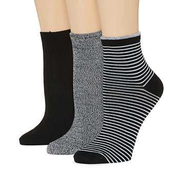 Cuddl Duds 3 Pair Quarter Socks Womens