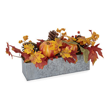 Layerings Autumn Market Leaves & Pumpkin Rectangle Floral Arrangement