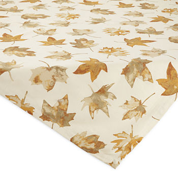Linden Street Amber Glow Watercolor Leaves Table Throw