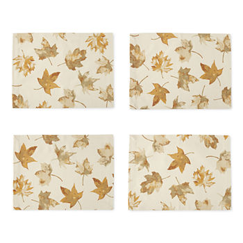 Linden Street Amber Glow Watercolor Leaves 4-pc. Placemat