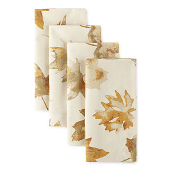 Linden Street Amber Glow Watercolor Leaves 4-pc. Napkins