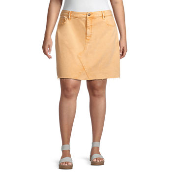 a.n.a Womens High Rise Mini Denim Skirt-Plus