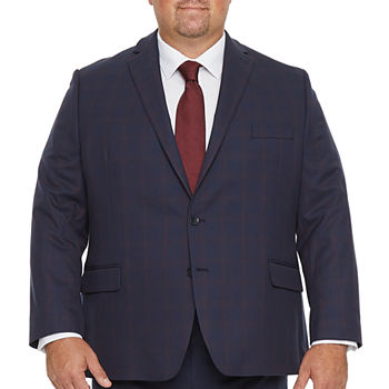 Shaquille O'Neal XLG Mens Windowpane Stretch Classic Fit Sport Coat - Big and Tall