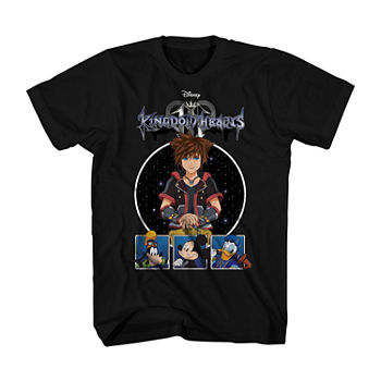 Kingdom Hearts Mens Crew Neck Short Sleeve Regular Fit Graphic T-Shirt