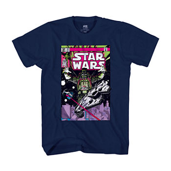 Darth Vader Comic Mens Crew Neck Short Sleeve Regular Fit Star Wars Graphic T-Shirt