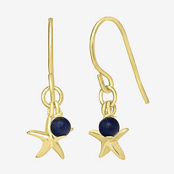 Silver Treasures 14K Gold Over Silver Star Drop Earrings
