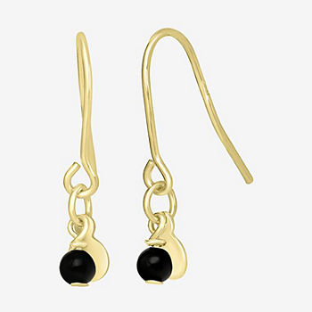 Silver Treasures 14K Gold Over Silver Round Drop Earrings