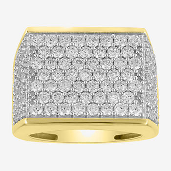 Mens 4 CT. T.W. Genuine White Diamond 10K Gold Fashion Ring