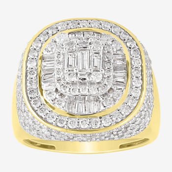 Mens 2 1/2 CT. T.W. Genuine White Diamond 10K Gold Fashion Ring