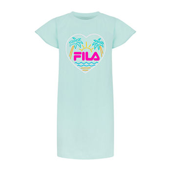 Fila Big Girls Short Sleeve Flutter Sleeve Logo T-Shirt Dress