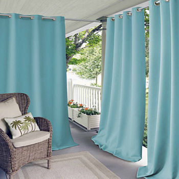 Elrene Home Fashions Connor Light-Filtering Tab Top Single Outdoor Curtain Panel