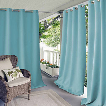 Elrene Home Fashions Connor Light-Filtering Grommet Top Single Outdoor Curtain Panel