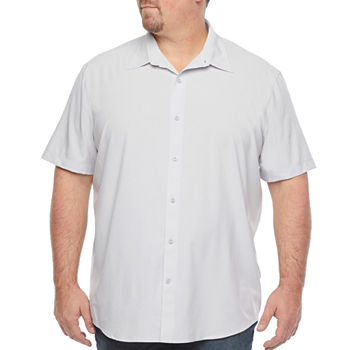 Stylus Big & Tall Mens Stretch Short Sleeve Button-Down Shirt