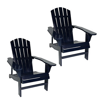 Coastal Bliss Wooden Adirondack Chair Set of 2