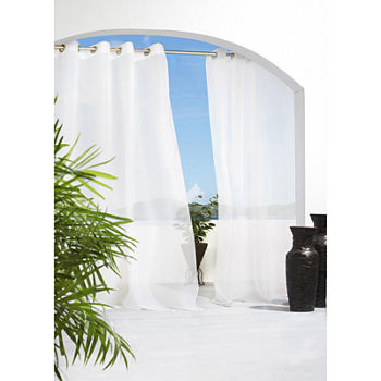 Cote D' Azure Light-Filtering Grommet Top Single Outdoor Curtain Panel