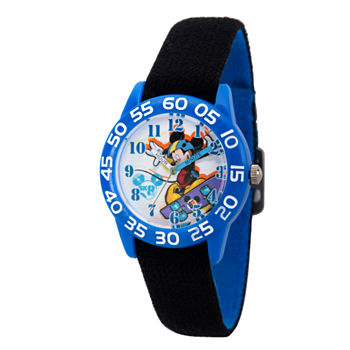 Disney Boys Black and Blue Mickey Time Teacher Strap Watch W002996