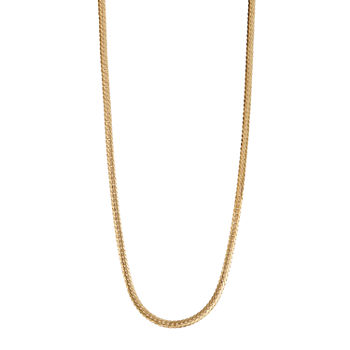 14K Gold Hollow Herringbone Chain Necklace