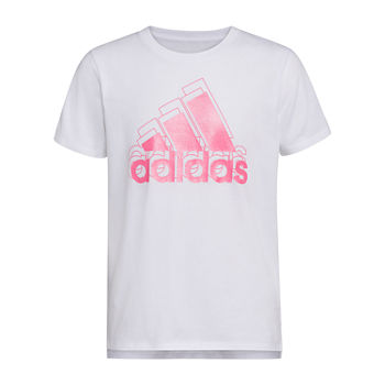 adidas Big Girls Crew Neck Short Sleeve Graphic T-Shirt