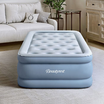 Beautyrest 15 Inch Twin Posture Lux Portable Inflatable Bed Air Mattress with Adjustable Firmness, Express Pump, and Adapter