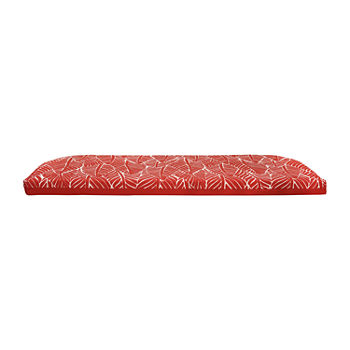 Bench Seat Red Feather Print Patio Seat Cushion