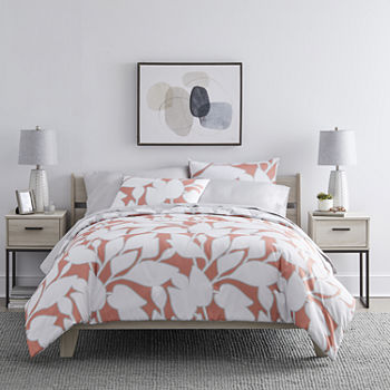 Home Expressions Mia Overshadow Leaves Reversible Complete Bedding Set with Sheets